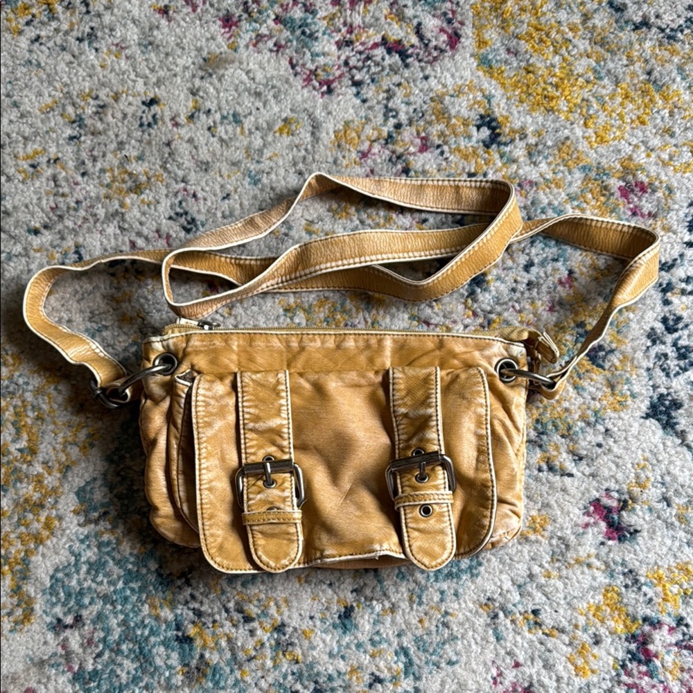 Tan/Mustard Leather Crossbody Bag